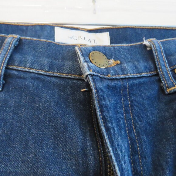THE GREAT. The Low Rise Nerd Kick Flare Jeans in Trail Wash - Size 26 - Picture 5 of 12